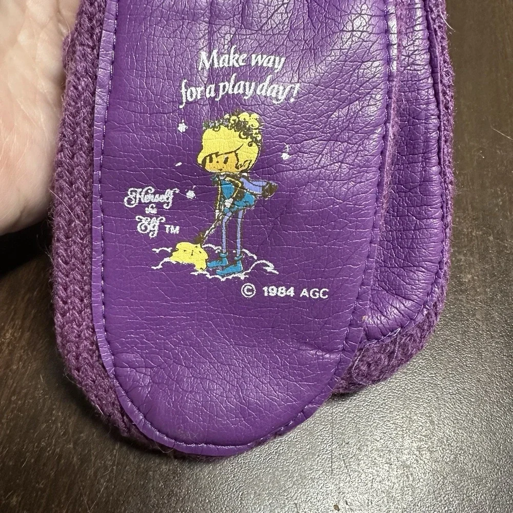 Vtg‎ 1984 Herself the Elf Avon Purple Knit Mittens Kids Size 1-3 New With Tags